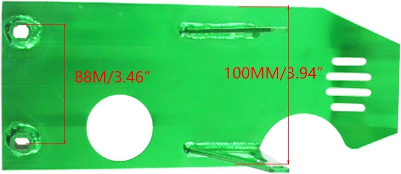 New Olym Aluminum Foot Start Engine Skid Plate for XR50 XR70 Lifan YX SSR110 125 Thumpstar Coolster Apollo Kymco GMX NXD Demonx TaoTaoDB17 50cc 70cc 90cc 110cc 125cc 140cc 150cc Pit Dirt Bike Green - Image 3